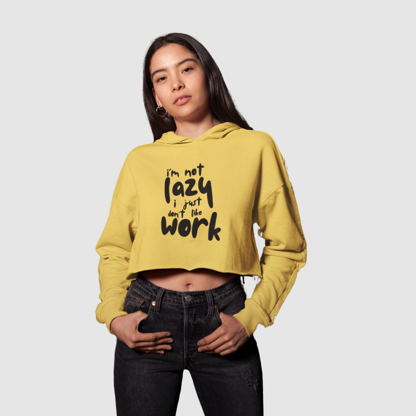 Casual Solid Crop Hoodie Soft Fleece Crop Hoodie for Girls - Baby Pink, Yellow