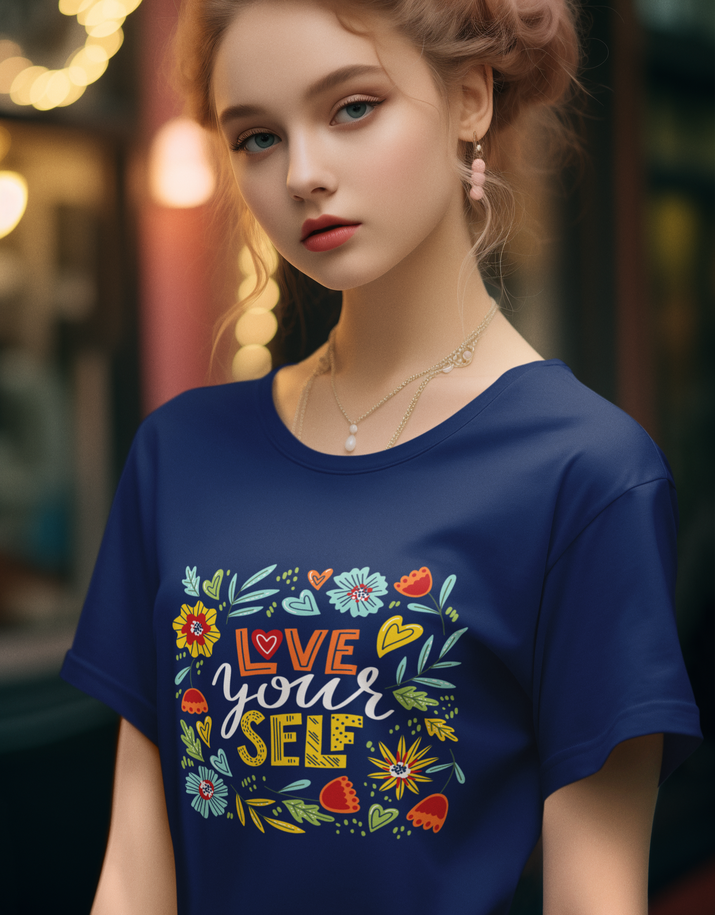 Women Typography Round Neck Pure Cotton T-Shirt - Black, Maroon, NavyBlue