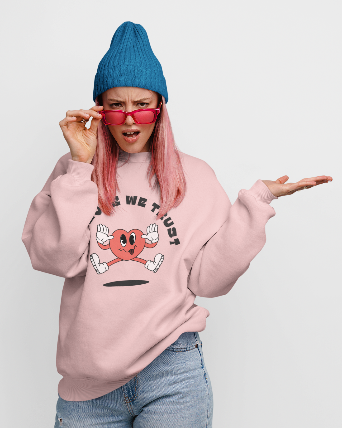 Self Love Oversized Heavyweight Sweatshirt - White, Pink, Lavender