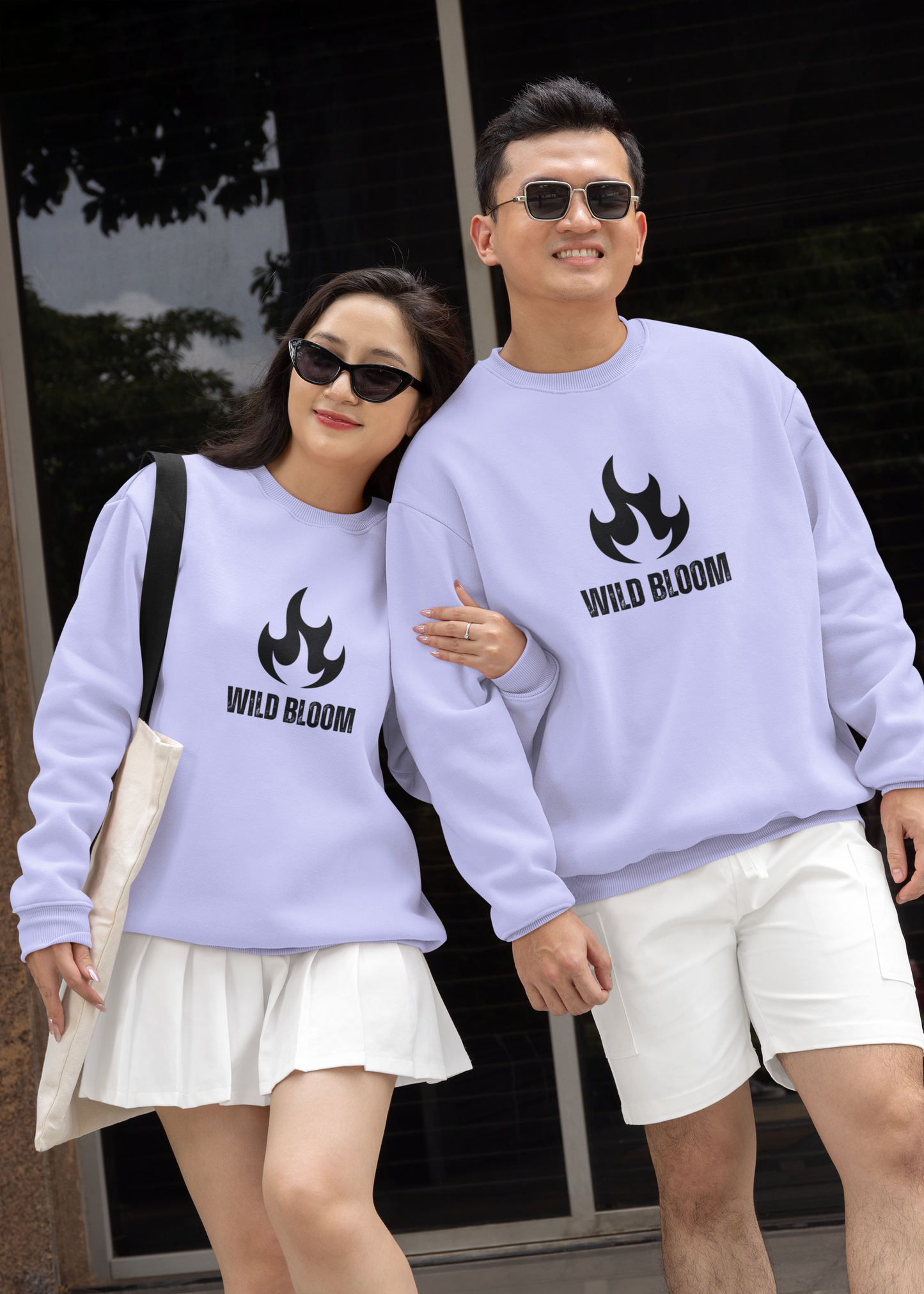 Oversized Solid Sweatshirts for Unisex Crew Neck - White, BabyPink, Lavender