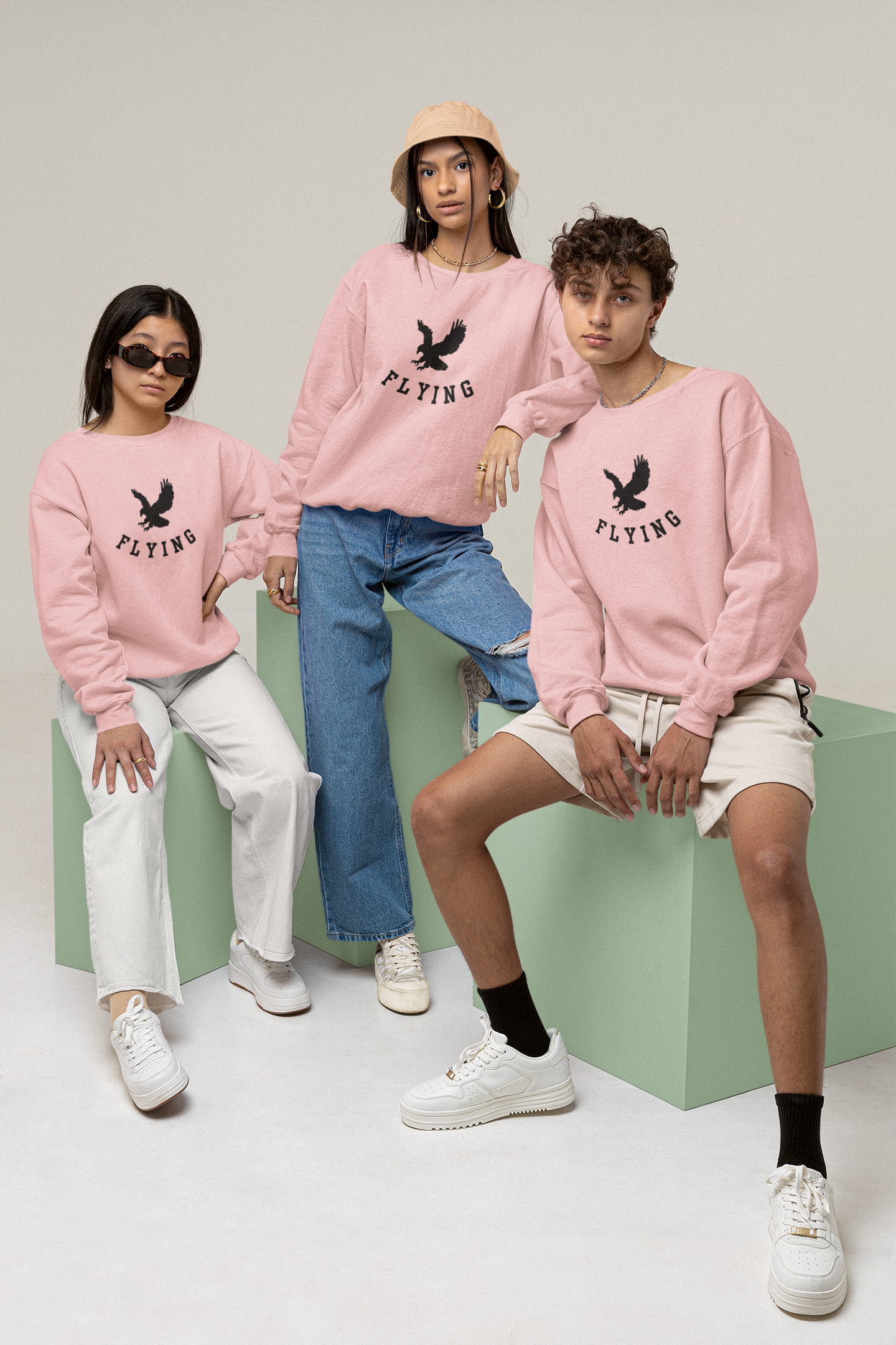 Sweatshirts Full Sleeve Unisex Pink, White, Lavender