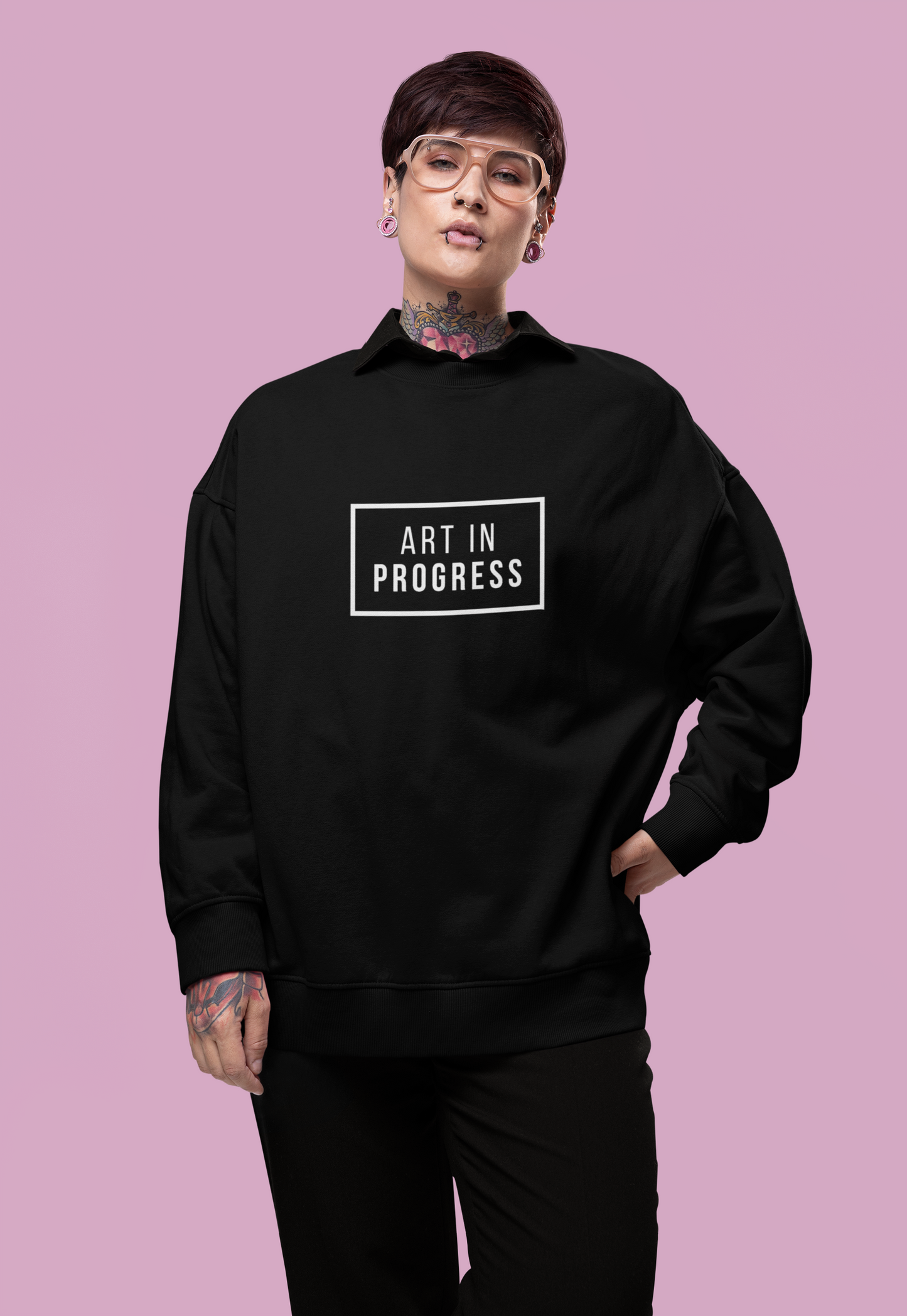 Solid Oversized Unisex Sweatshirt - Black, NavyBlue, Green