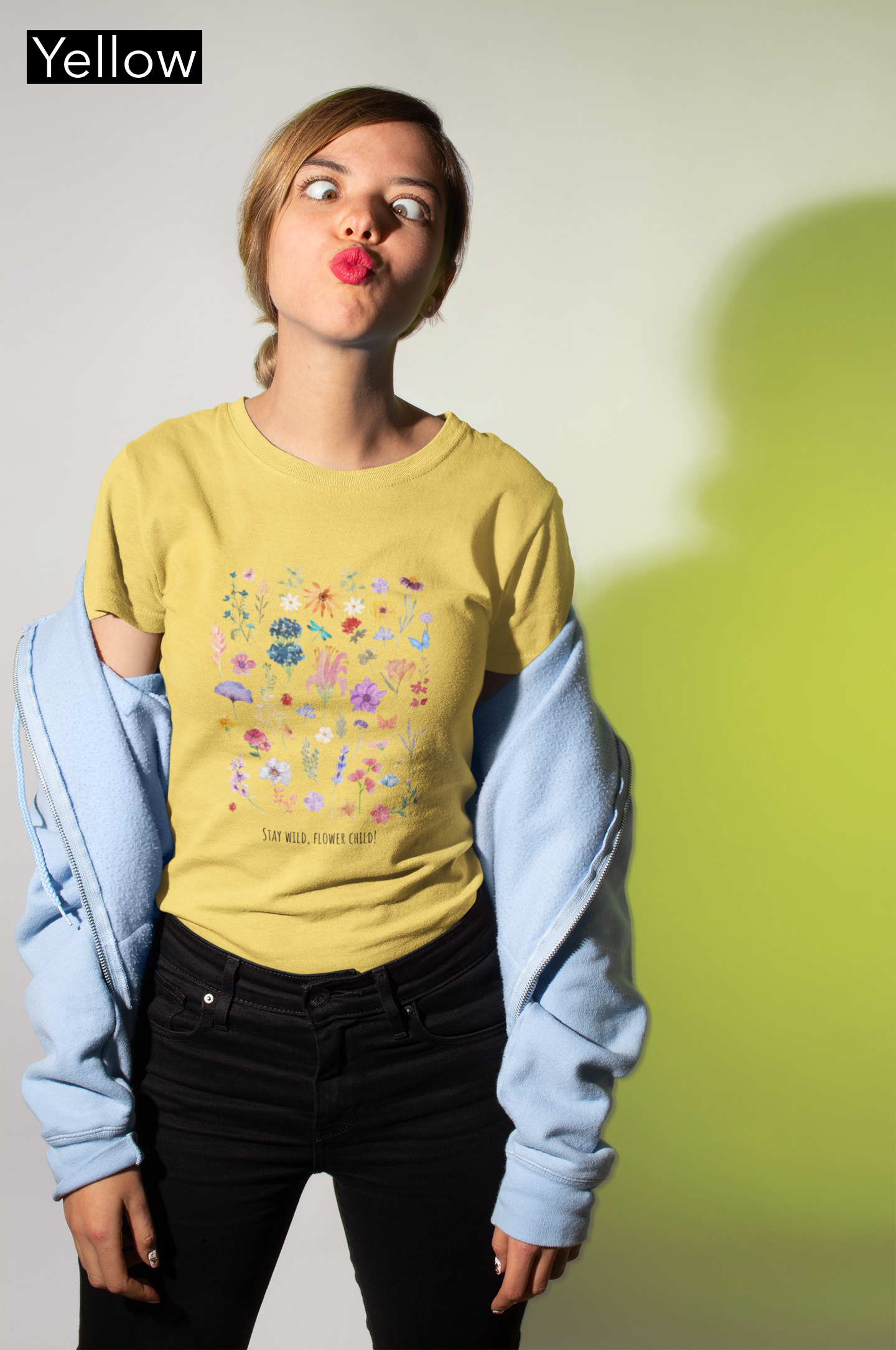 Women Half Sleeve Cotton T-Shirt White - Floral design - Grey, Beige, Lavender, Yellow, White, New Yellow, BabyPink