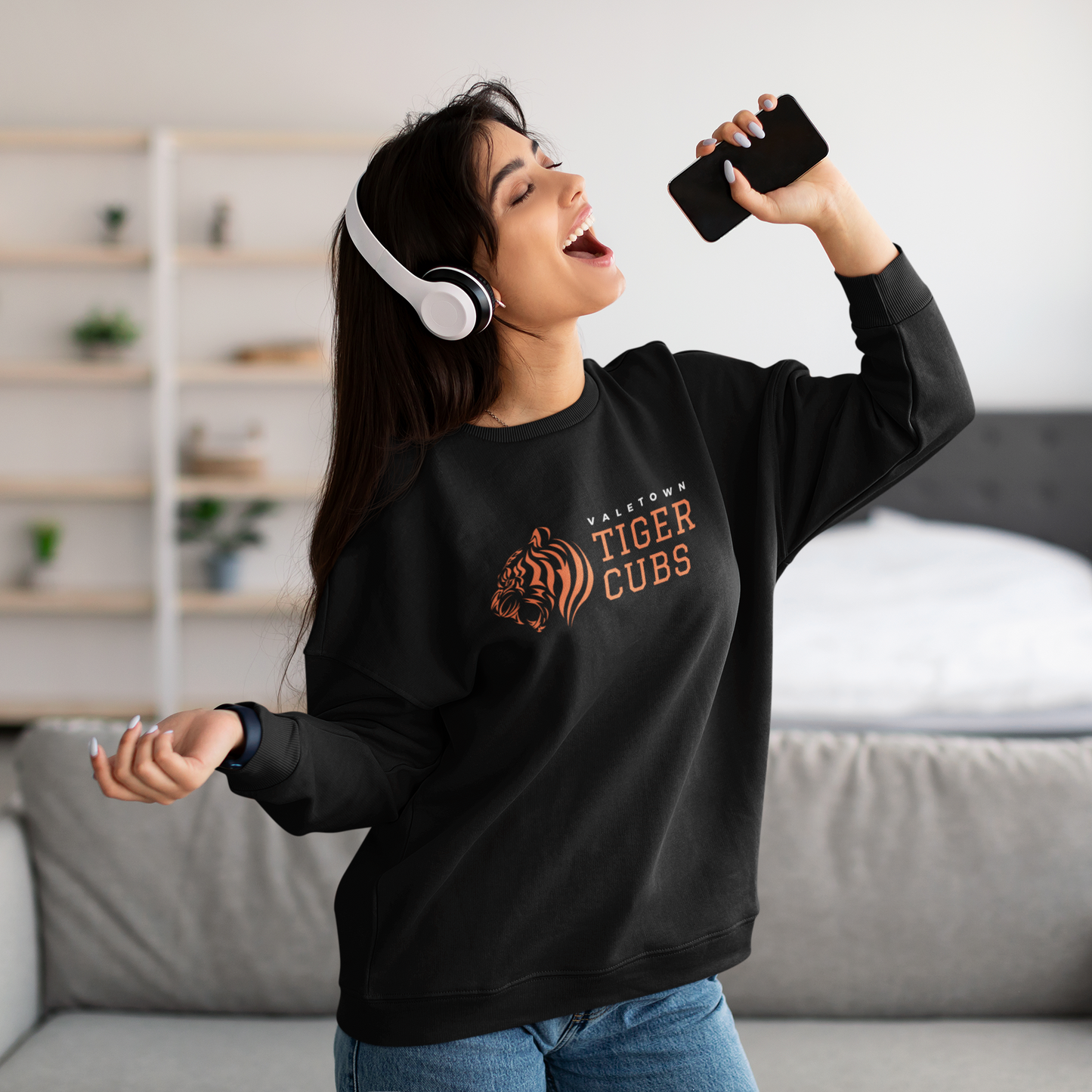 Oversized Fit Full Sleeve Ribbed Unisex Sweatshirt - Black, NavBlue