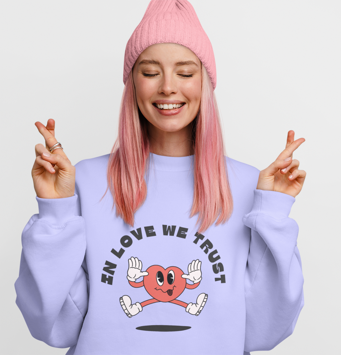 Self Love Oversized Heavyweight Sweatshirt - White, Pink, Lavender
