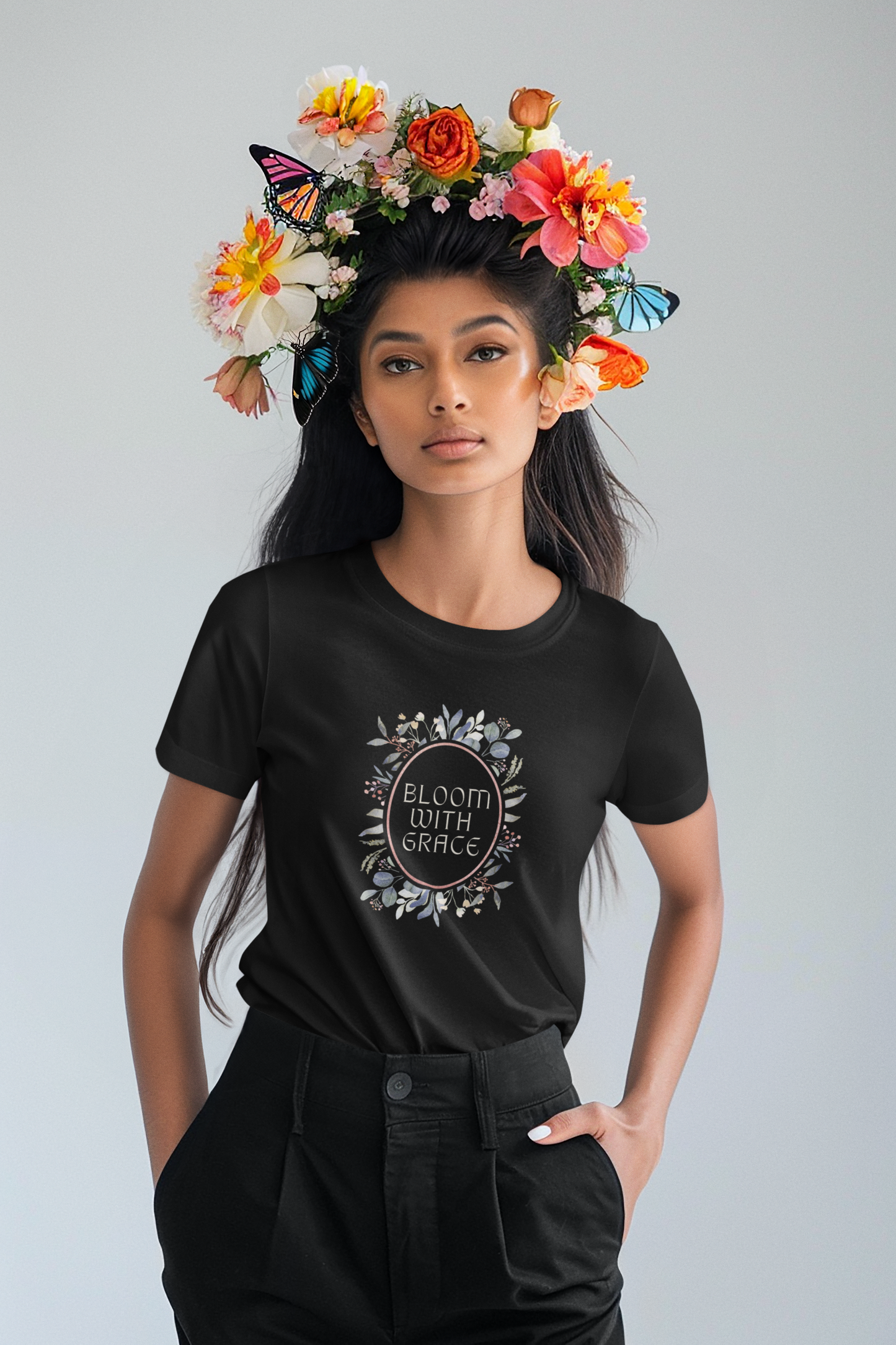 Women Typography Round Neck Cotton Blend Black T-Shirt - Black, Brown, Maroon, Green, NavyBlue