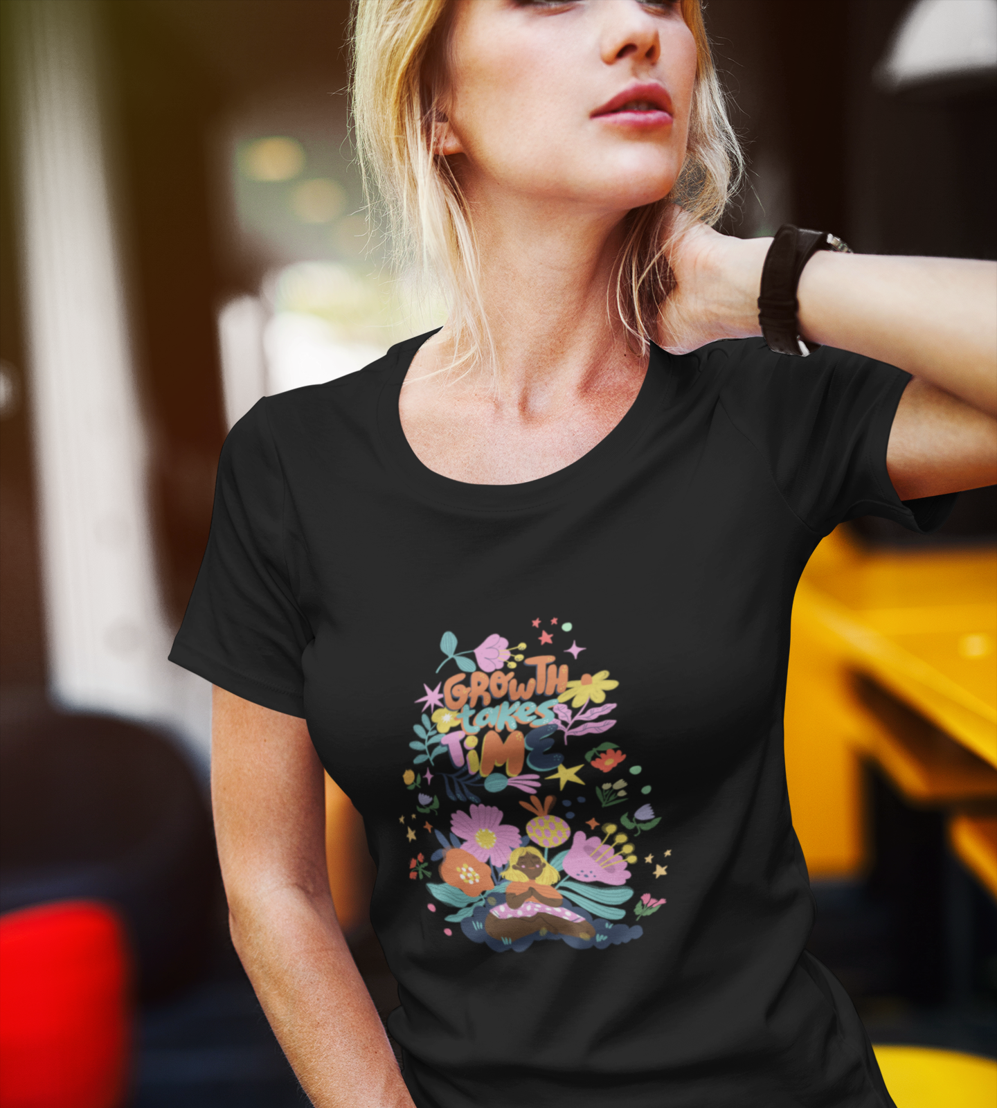 Positive vibes women half sleeve soft fabric daily wear t-shirt - Black, Maroon, NavyBlue