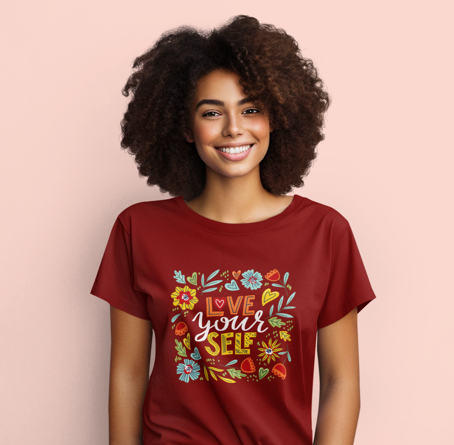 Women Typography Round Neck Pure Cotton T-Shirt - Black, Maroon, NavyBlue