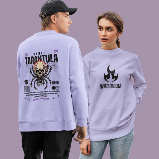 Oversized Solid Sweatshirts for Unisex Crew Neck - White, BabyPink, Lavender