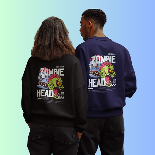 Oversized Solid Unisex Sweatshirt - Black, NavyBlue