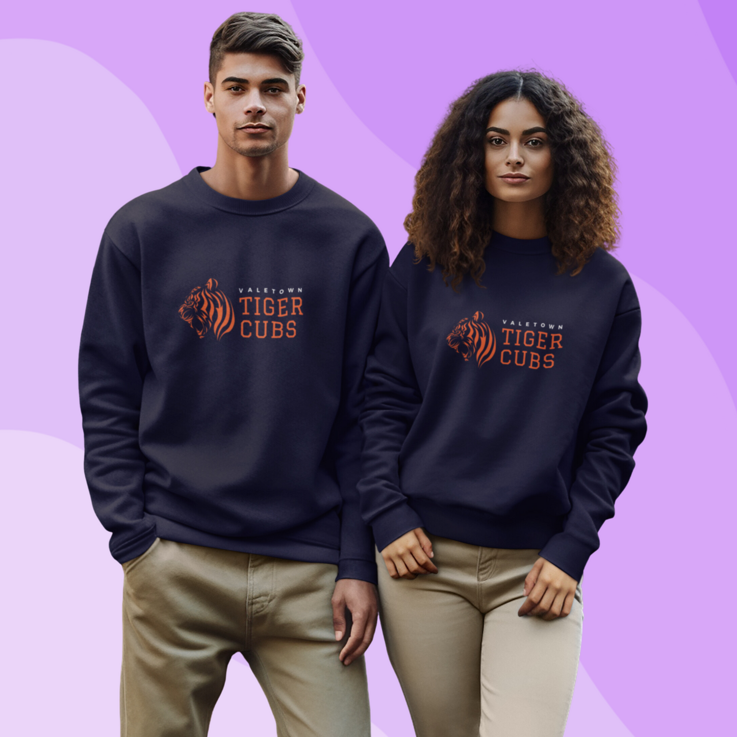 Oversized Fit Full Sleeve Ribbed Unisex Sweatshirt - Black, NavBlue