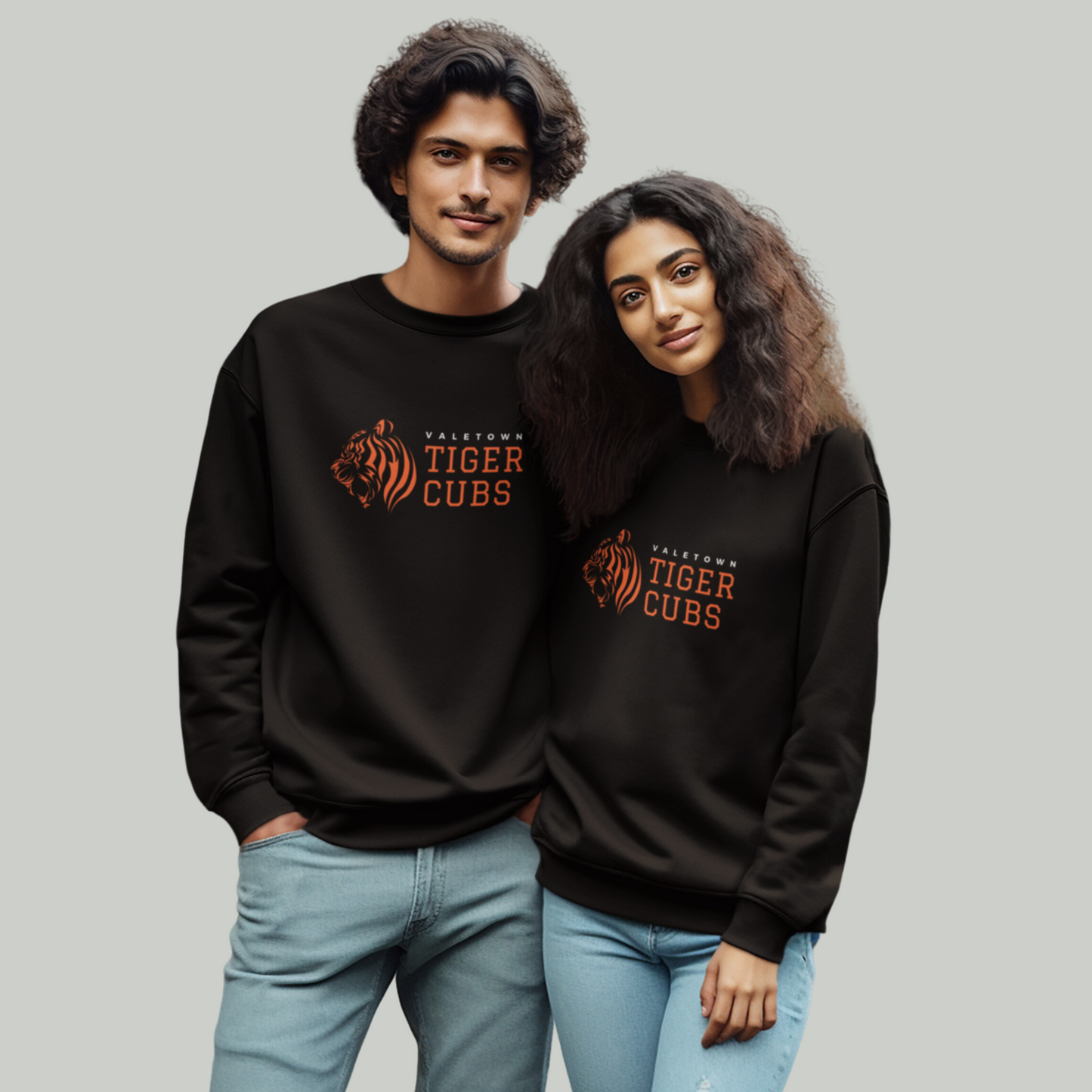 Oversized Fit Full Sleeve Ribbed Unisex Sweatshirt - Black, NavBlue