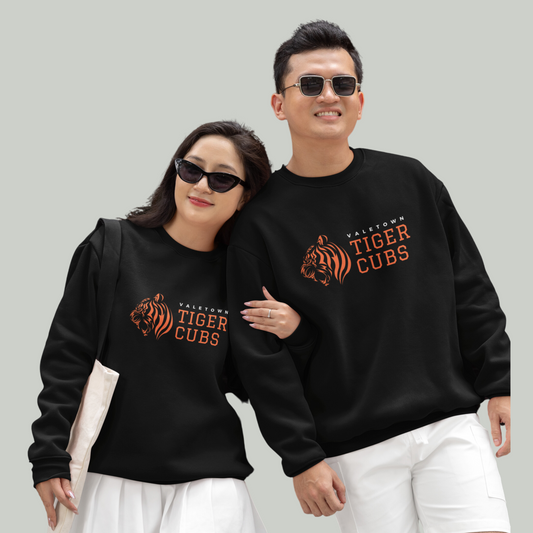 Oversized Fit Full Sleeve Ribbed Unisex Sweatshirt - Black, NavBlue