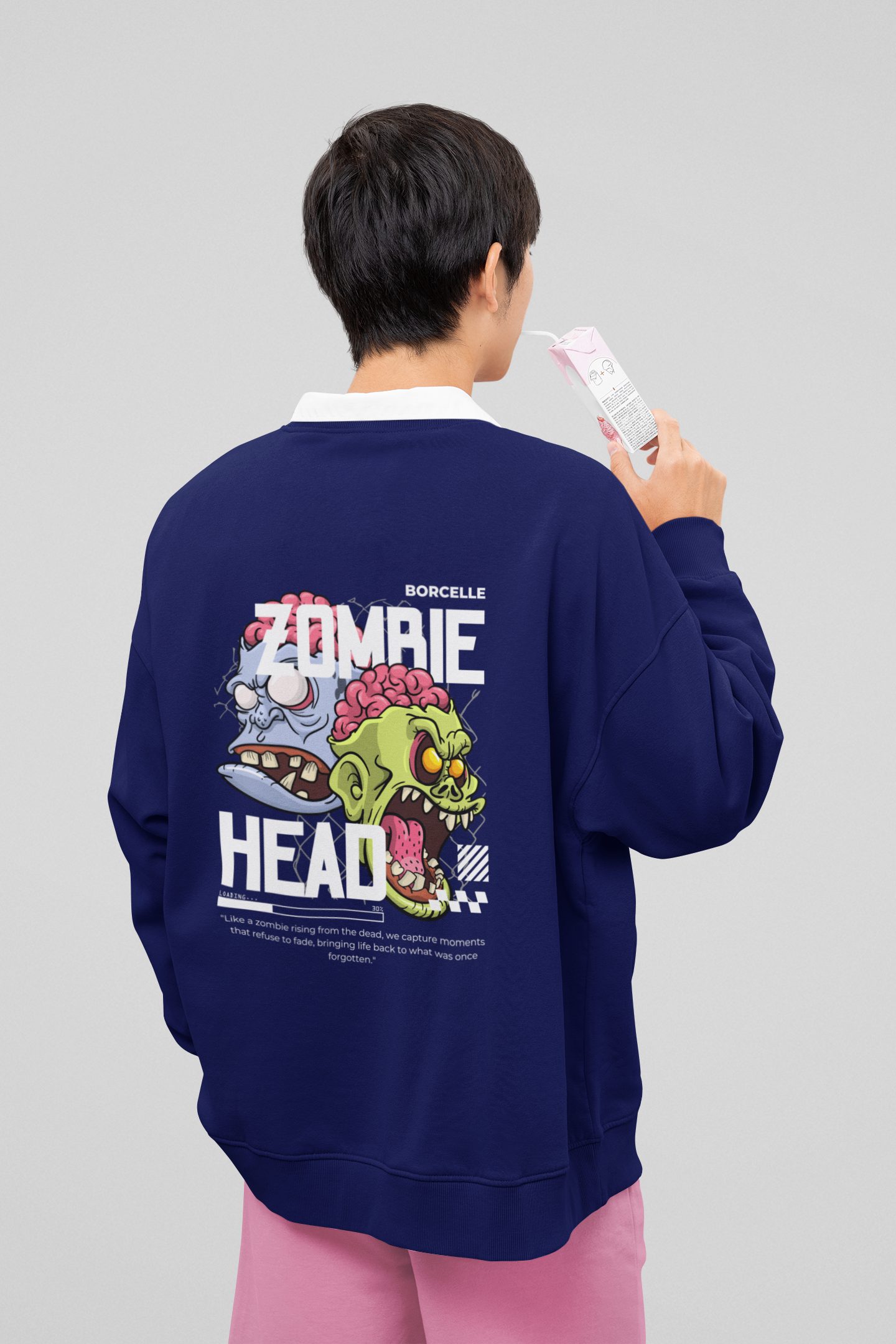 Oversized Solid Unisex Sweatshirt - Black, NavyBlue