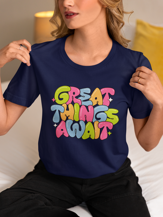 Women's Cotton Stretch Half Sleeve Round Neck Regular Fit T-Shirt - Black, Grey, Maroon, Yellow, White, NavyBlue