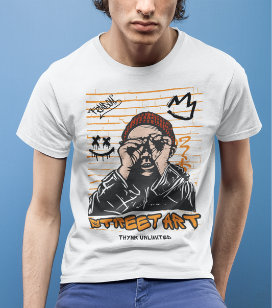 Men's Black Lost Mountains Graphic Printed T-shirt - White, Yellow, Beige