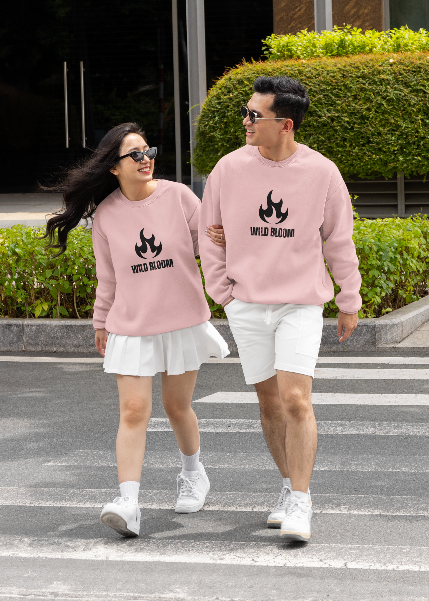 Oversized Solid Sweatshirts for Unisex Crew Neck - White, BabyPink, Lavender
