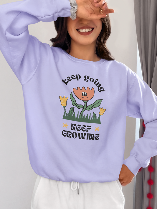 Women's Oversized Sweatshirt - White, Lavender