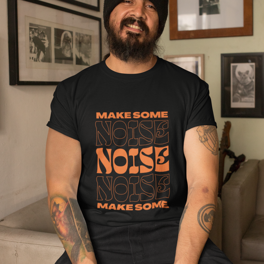 Men's Round Neck Cotton Blend Half Sleeve Regular Fit T-Shirts - Black, White, Peach