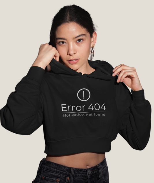 Crop Hoodie- Bold Black