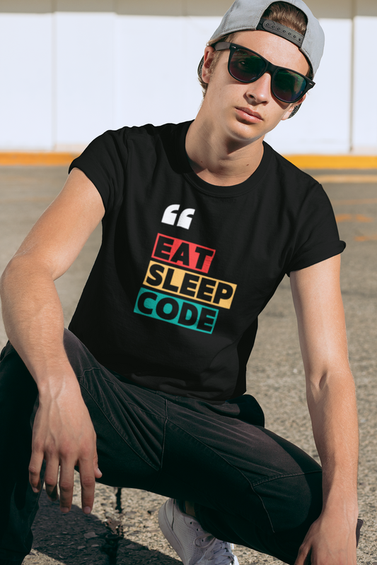 Men Black Printed Round Neck Half Sleeve T-Shirt