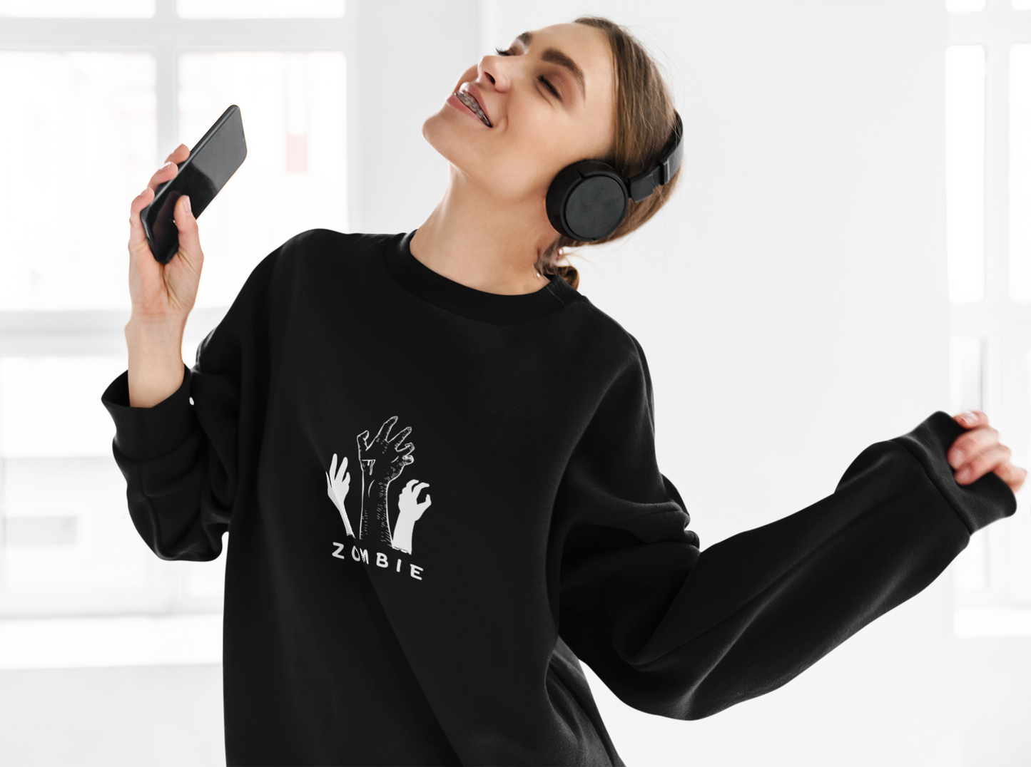 Oversized Solid Unisex Sweatshirt - Black, NavyBlue