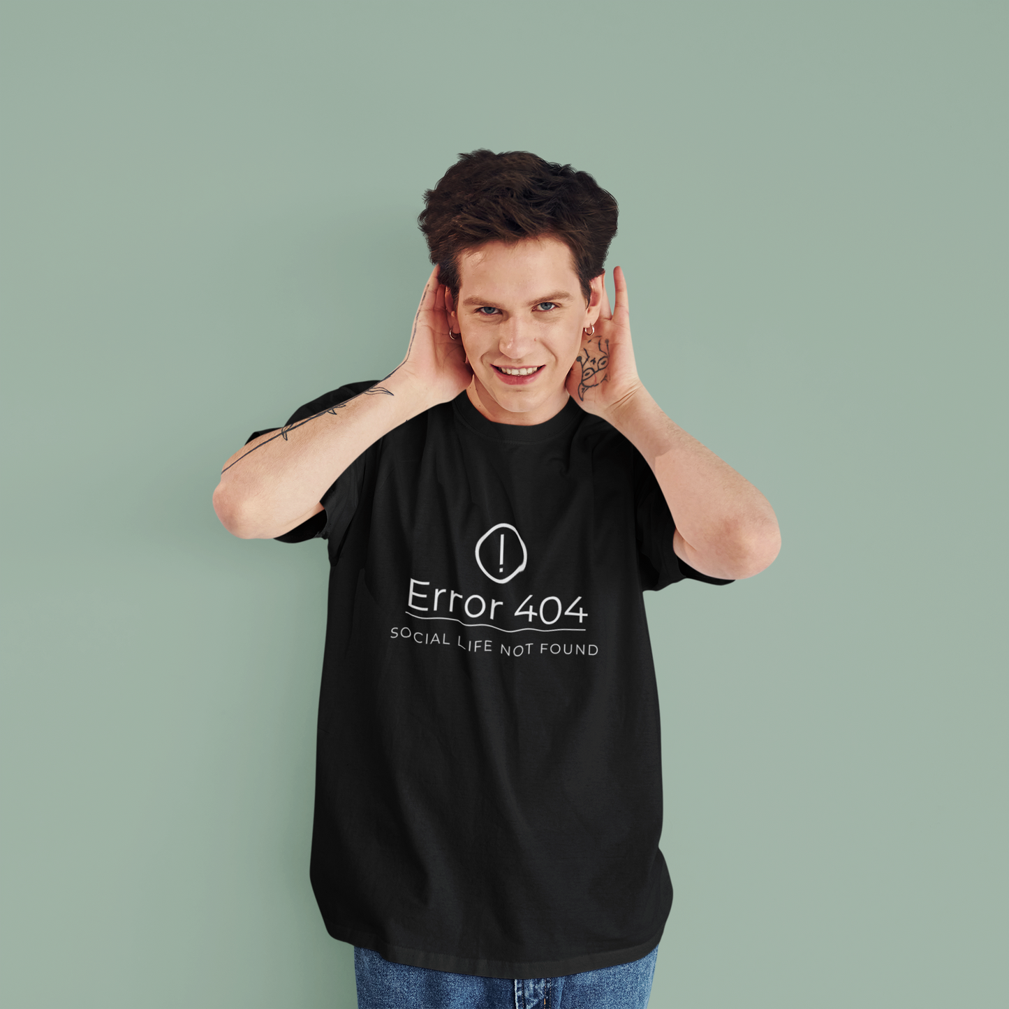 Men Black Solid V Neck Half Sleeve T-Shirt