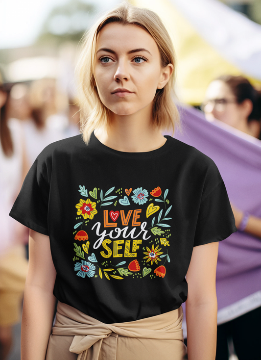 Women Typography Round Neck Pure Cotton T-Shirt - Black, Maroon, NavyBlue
