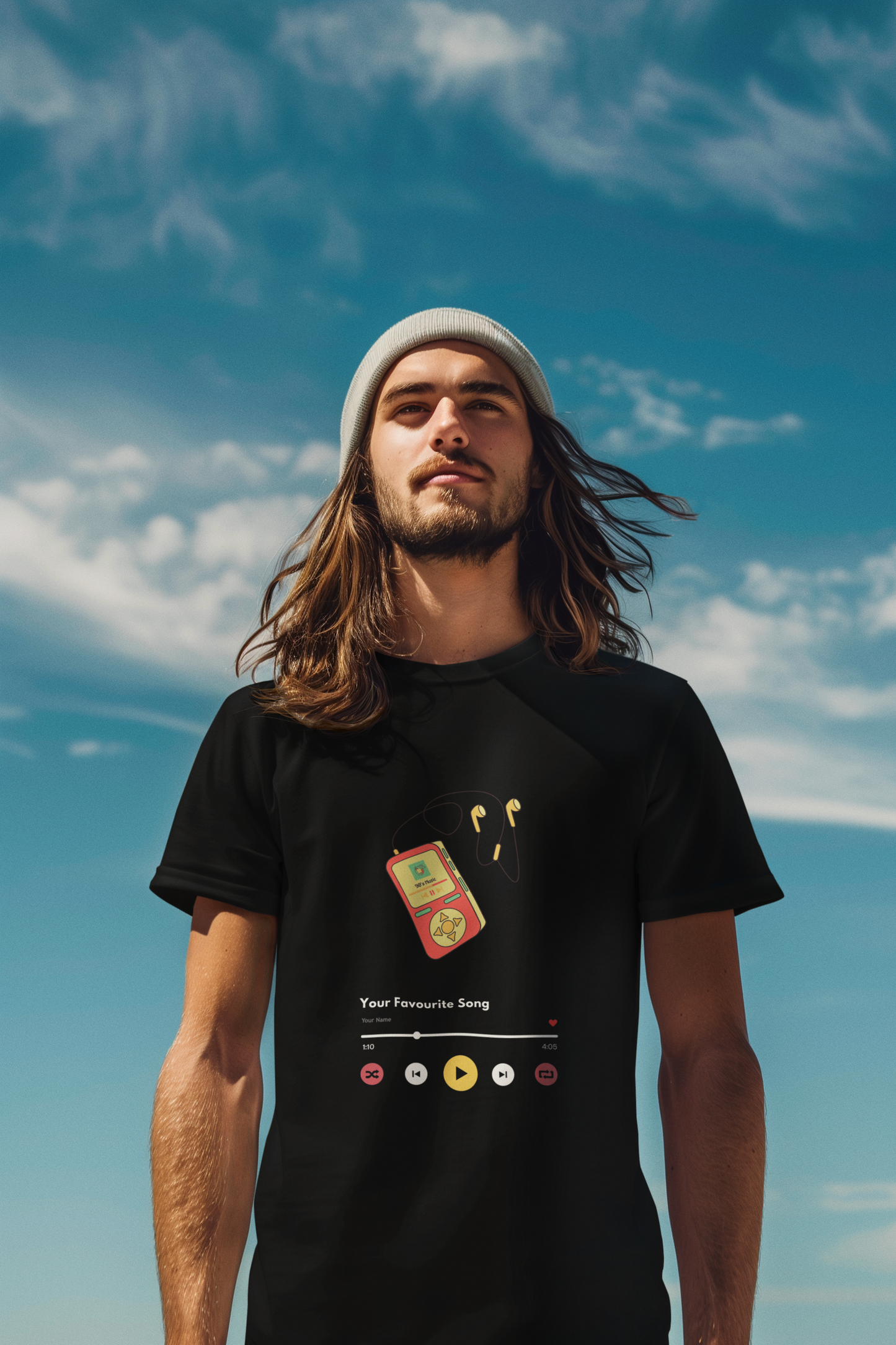 Men’s T-Shirt with Custom Song Print – Personalized Music Gift