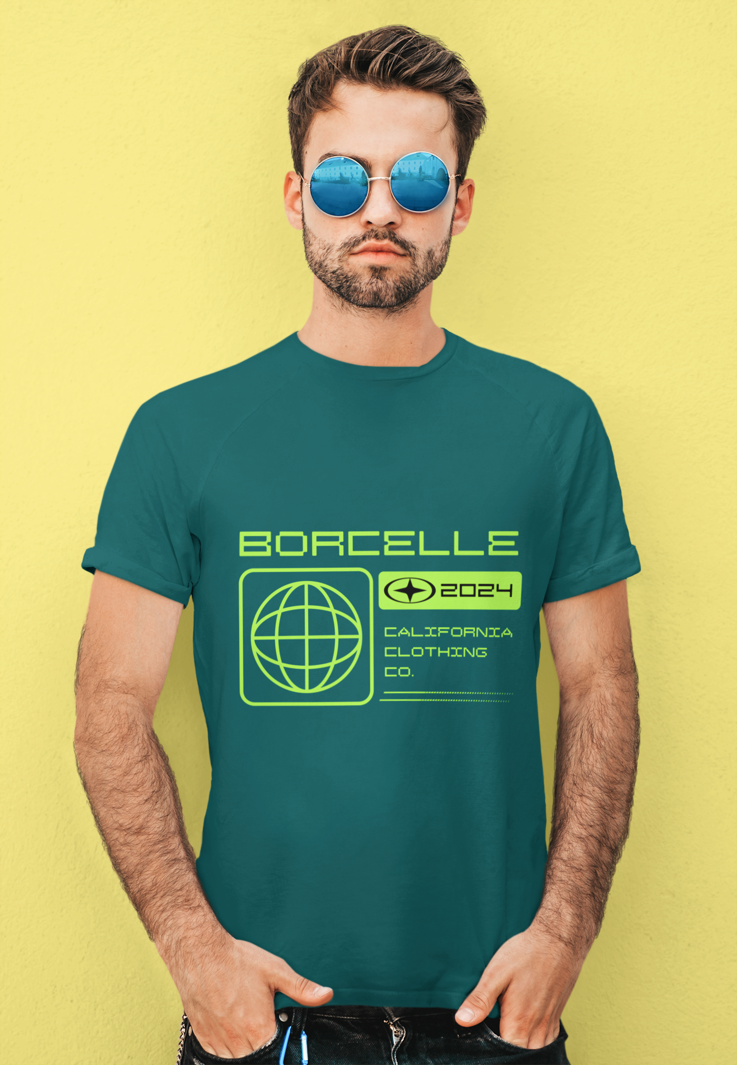Men's Cotton Half Sleeve T-Shirt - Black, Green