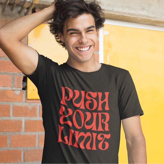 Premium Men's Cotton T-Shirt - Black, Peach