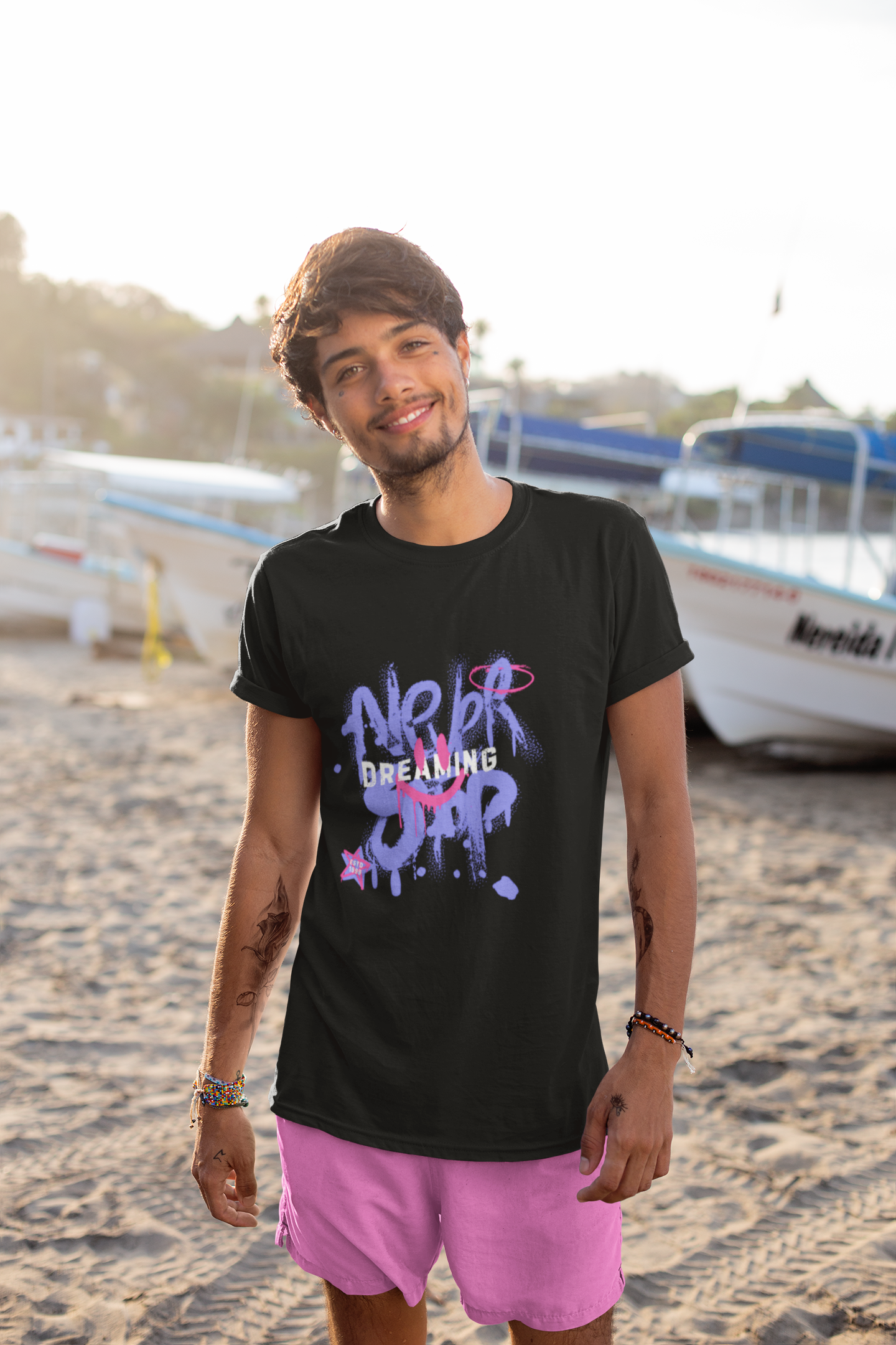 Men's Super Combed Cotton Rich Regular Fit Round Neck Half Sleeved T-Shirt - Black