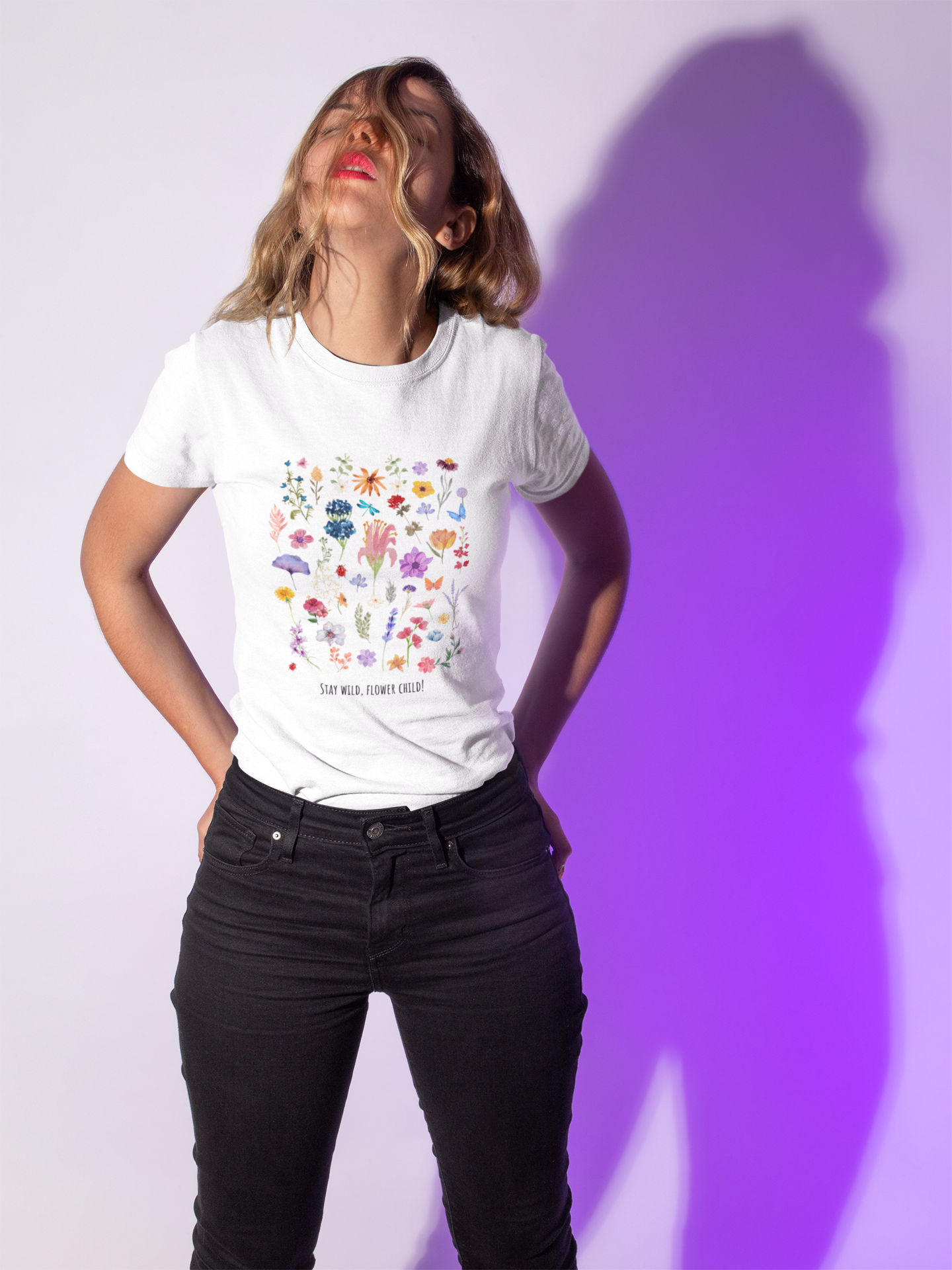 Women Half Sleeve Cotton T-Shirt White - Floral design - Grey, Beige, Lavender, Yellow, White, New Yellow, BabyPink