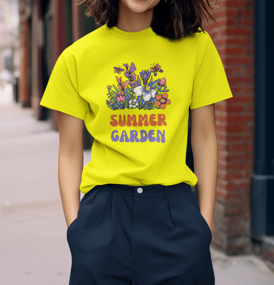 Women Graphic Print Round Neck Cotton Blend Multicolor T-Shirt - Black, Yellow, White, NavyBlue, Beige, Lavender, Grey Melange, Maroon